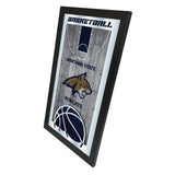 Montana State Bobcats HBS Espejo de pared de vidrio colgante con marco de baloncesto (26 "x 15") - Sporting Up