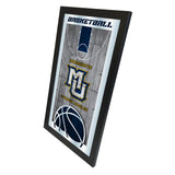 Marquette Golden Eagles HBS Espejo de pared de vidrio colgante con marco de baloncesto (26 "x 15") - Sporting Up