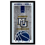 Marquette Golden Eagles HBS Espejo de pared de vidrio colgante con marco de baloncesto (26 "x 15") - Sporting Up