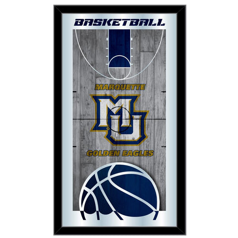 Handla Marquette Golden Eagles HBS Basketball Inramad Hang Glass Wall Mirror (26"x15") - Sporting Up