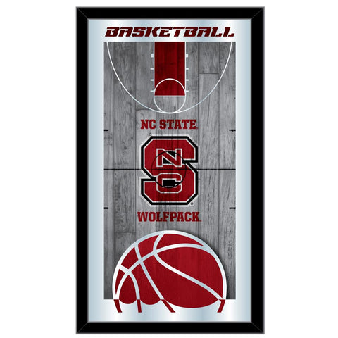NC State Wolfpack HBS Basketball gerahmter Wandspiegel aus Glas zum Aufhängen (66 x 38,1 cm) – Sporting Up