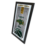 Miroir mural en verre avec cadre de basket-ball HBS Bison de l'État du Dakota du Nord (26"x15") - Sporting Up