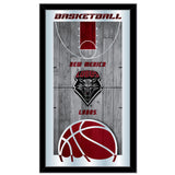 New Mexico Lobos HBS Red Basketball Framed Hanging Glass Wall Mirror (26"x15") - Sporting Up