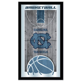 North Carolina Tar Heels HBS Espejo de pared de vidrio colgante con marco de baloncesto (26 "x 15") - Sporting Up