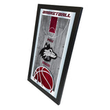 Miroir mural en verre avec cadre de basket-ball HBS des Huskies du nord de l'Illinois (26"x 15") - Sporting Up