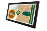 Miroir mural en verre avec cadre de basket-ball HBS des Wildcats du nord du Michigan (26"x 15") - Sporting Up