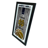 Notre Dame Fighting Irish HBS Basketball Espejo de pared de vidrio colgante enmarcado (26 "x 15") - Sporting Up