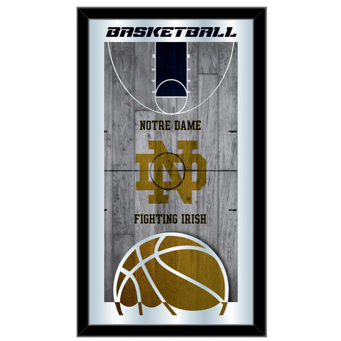 Compre Notre Dame Fighting Irish HBS Basketball Espejo de pared de vidrio colgante con marco (26 "x 15") - Sporting Up