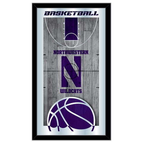 Northwestern Wildcats HBS Basketball gerahmter Hängespiegel aus Glas (26"x15") – Sporting Up