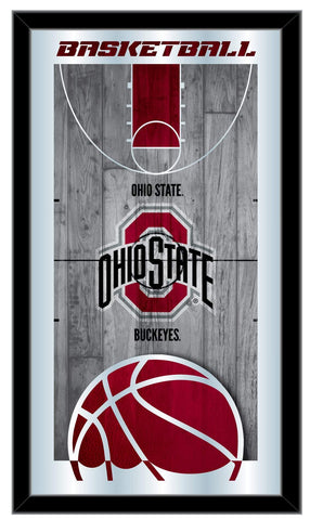 Shop Ohio State Buckeyes HBS Basketball Framed Hanging Glass Wall Mirror (26"x15") - Sporting Up