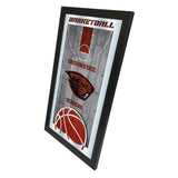 Oregon State Beavers HBS Espejo de pared de vidrio colgante con marco de baloncesto (26 "x 15") - Sporting Up