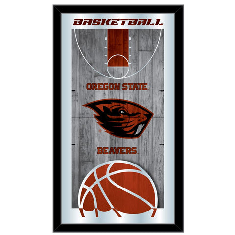 Oregon State Beavers HBS Basketball Framed Hanging Glass Wall Mirror (26"x15") - Sporting Up