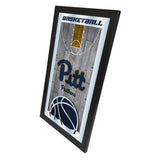 Pittsburgh Panthers HBS Espejo de pared de vidrio colgante con marco de baloncesto (26 "x 15") - Sporting Up