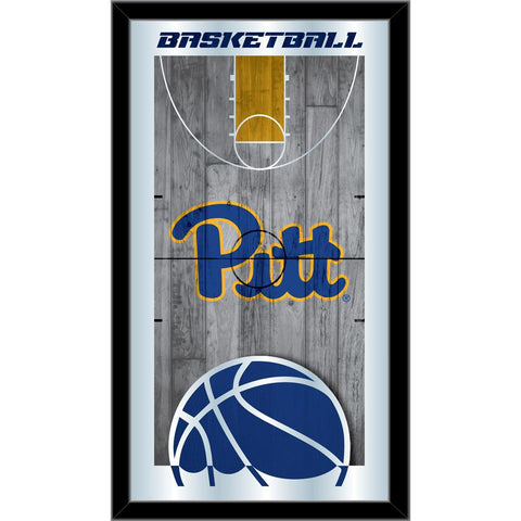 Shop Pittsburgh Panthers HBS Basketball Framed Hanging Glass Wall Mirror (26"x15") - Sporting Up