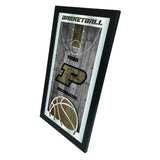 Purdue Boilermakers HBS Espejo de pared de vidrio colgante con marco de baloncesto (26 "x 15") - Sporting Up