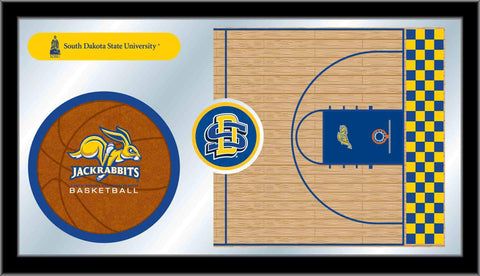 Handla South Dakota State Jackrabbits HBS Basketball Inramed Glass Wall Mirror (26"x15") - Sporting Up