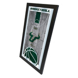 South Florida Bulls HBS Basketball Framed Hanging Glass Wall Mirror (26"x15") - Sporting Up