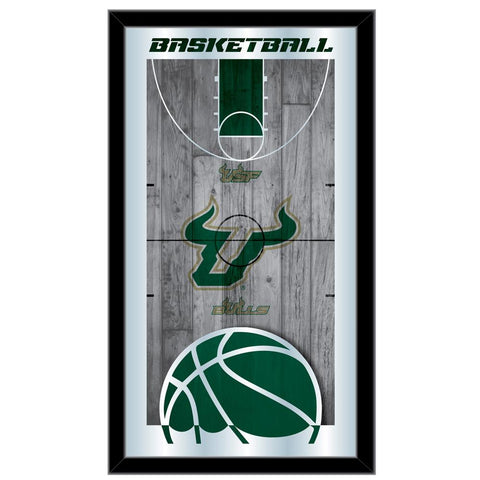 South Florida Bulls HBS Basketball Inramed Hanging Glass Wall Mirror (26"x15") - Sporting Up