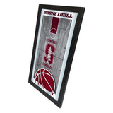 Miroir mural en verre suspendu avec cadre de basket-ball rouge Stanford Cardinal HBS (26"x15") - Sporting Up