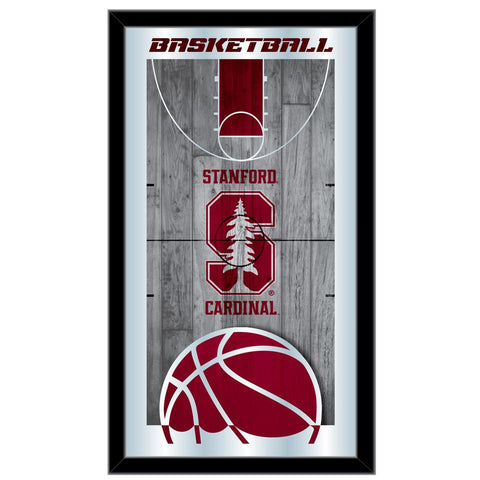 Miroir mural en verre suspendu avec cadre de basket-ball rouge Stanford Cardinal HBS (26"x 15") - Sporting Up