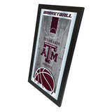 Miroir mural en verre suspendu avec cadre de basket-ball Texas A&M Aggies HBS (26"x15") - Sporting Up