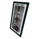 Espejo de pared de vidrio colgante con marco de baloncesto HBS de Texas State Bobcats (26 x 15 pulgadas) - Sporting Up