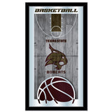 Texas State Bobcats HBS Basketball inramad hängande glasväggspegel (26"x15") - Sporting Up