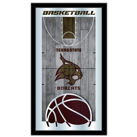 Handla Texas State Bobcats HBS Basketball Inramed Hanging Glass Wall Mirror (26"x15") - Sporting Up