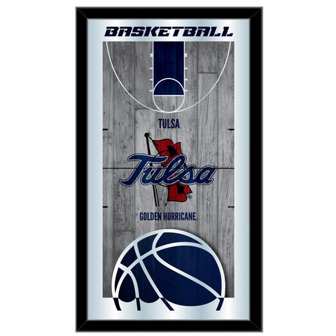 Tulsa Golden Hurricane HBS Basketball-Wandspiegel zum Aufhängen aus Glas (66 x 38 cm) – Sporting Up