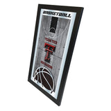 Texas Tech Red Raiders HBS Espejo de pared de vidrio colgante con marco de baloncesto (26 "x 15") - Sporting Up