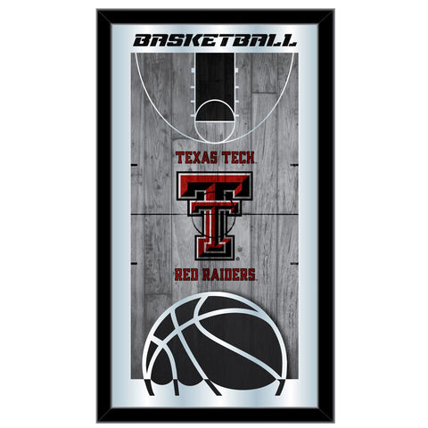 Texas Tech Red Raiders HBS Espejo de pared de vidrio colgante con marco de baloncesto (26 "x 15") - Sporting Up