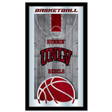 UNLV Runnin' Rebels HBS Basketball Inramed Hanging Glass Wall Mirror (26"x15") - Sporting Up