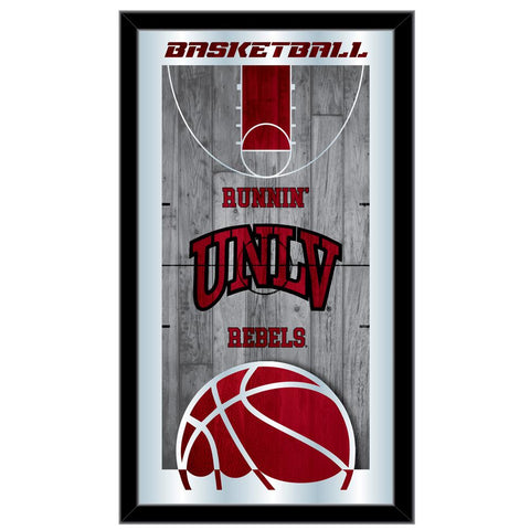 Shop UNLV Runnin' Rebels HBS Basketball Framed Hanging Glass Wall Mirror (26"x15") - Sporting Up
