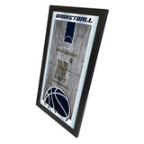 Espejo de pared de vidrio colgante con marco de baloncesto HBS Navy Midshipmen (26 "x 15") - Sporting Up