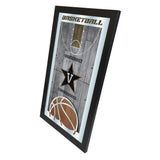 Miroir mural en verre suspendu avec cadre de basket-ball HBS des Commodores de Vanderbilt (26"x 15") - Sporting Up
