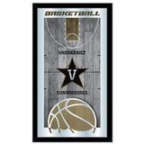 Vanderbilt Commodores HBS Basketballinramad hängande glasväggspegel (26"x15") - Sporting Up