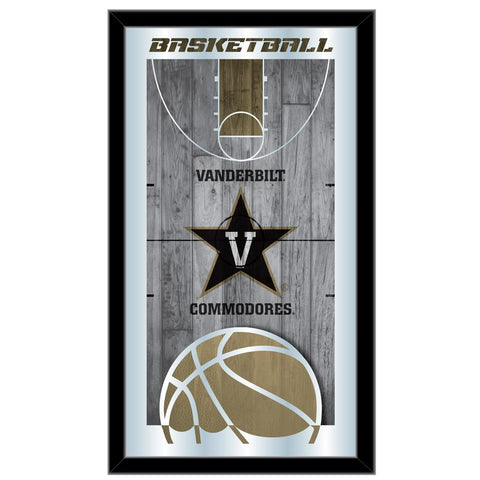 Vanderbilt Commodores HBS Espejo de pared de vidrio colgante con marco de baloncesto (26 "x 15") - Sporting Up