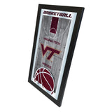 Virginia Tech Hokies HBS Espejo de pared de vidrio colgante con marco de baloncesto (26 "x 15") - Sporting Up