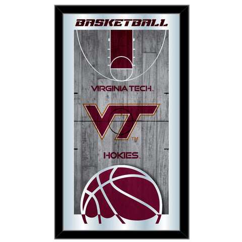 Virginia Tech Hokies HBS Espejo de pared de vidrio colgante con marco de baloncesto (26 "x 15") - Sporting Up