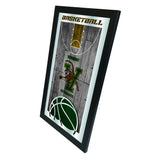 Vermont Catamounts HBS Espejo de pared de vidrio colgante con marco de baloncesto (26 "x 15") - Sporting Up