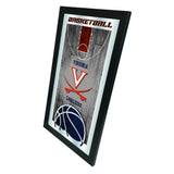 Virginia Cavaliers HBS Espejo de pared de vidrio colgante con marco de baloncesto (26 "x 15") - Sporting Up