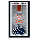 Virginia Cavaliers HBS Espejo de pared de vidrio colgante con marco de baloncesto (26 "x 15") - Sporting Up