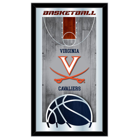 Miroir mural en verre suspendu avec cadre de basket-ball HBS des Virginia Cavaliers (26"x15") - Sporting Up