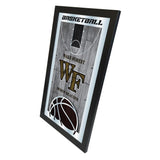 Wake Forest Demon Deacons HBS Espejo de pared de vidrio colgante con marco de baloncesto (26 x 15 pulgadas) - Sporting Up