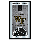 Wake Forest Demon Deacons HBS Espejo de pared de vidrio colgante con marco de baloncesto (26 x 15 pulgadas) - Sporting Up