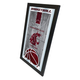 Washington State Cougars HBS Espejo de pared de vidrio colgante con marco de baloncesto (26 "x 15") - Sporting Up