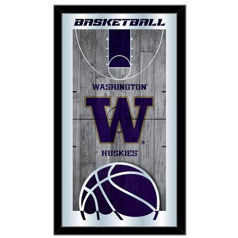 Shop Washington Huskies HBS Basketball Framed Hanging Glass Wall Mirror (26"x15") - Sporting Up