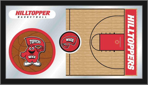 Shoppen Sie Western Kentucky Hilltoppers HBS Basketball gerahmter Glaswandspiegel (26" x 15") – Sporting Up