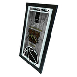 Miroir mural en verre à suspendre avec cadre de basket-ball des Broncos de l'Ouest du Michigan (26"x 15") - Sporting Up