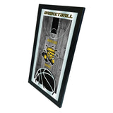 Wichita State Shockers HBS Espejo de pared de vidrio colgante con marco de baloncesto (26 "x 15") - Sporting Up